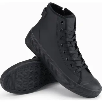 Pánské tenisky Pánské vysoké tenisky se zipem pro snadné nazouvání - černé V1 OM-FOTH-0184 - 43