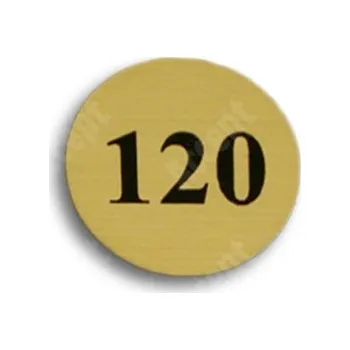 Náhradní číslo k dřevěné klíčence - zlatý plast - černý popis