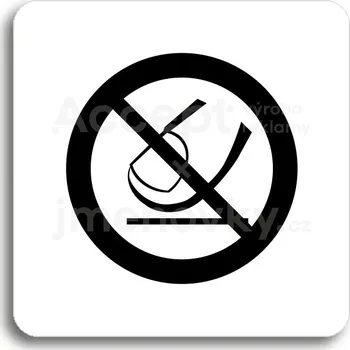 Značení Bílý piktogram "nedotýkejte se" s černým textem bez rámečku -