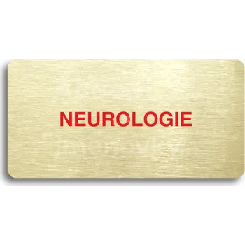 Značení Zlatý piktogram "NEUROLOGIE" s červeným textem bez rámečku -