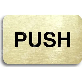 Informační tabulka Zlatý piktogram "SEM - TAM - typ 03" s černým textem bez rámečku - 80 x 50 mm