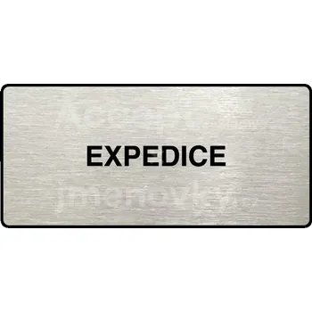 Informační tabulka Stříbrný piktogram "EXPEDICE" s černým&nbsp;textem a rámečkem&nbsp;-