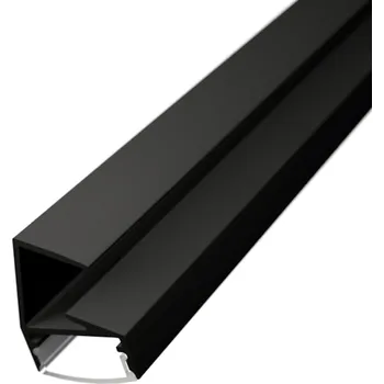 Příslušenství pro LED osvětlení Hliníkový profil lišta pro sklo pro LED pásky SK1 černý - profil lišta + Nacvakávací černý difuzor 2m - LED Solution - LP701B_LP-UNICOV1-BLK - LP701B_LP-UNICOV1-BLK