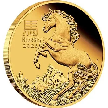 Lunární série III. - zlatá mince Year of the Horse (Rok koně) 1/4 Oz 2026 PROOF