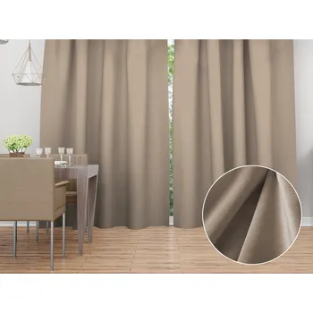 ubrus Sametový závěs Velvet Premium SVP-042 Béžovohnědý - šířka 135 cm 135x150 cm