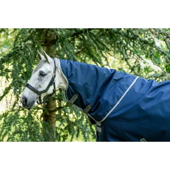 Deka pro koně Krční díl Amigo Bravo 12, 0 g, navy/titanium grey & silver Délka zad: XS