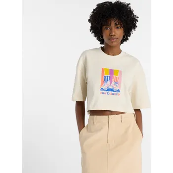 Dámské tričko Dámské tričko New Balance WT53904LIN – béžové