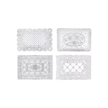 prostírání Prostírání PVC obdélníkové 4ks stříbrné (ER4)