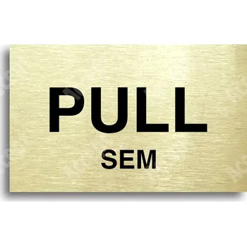 Informační tabulka Zlatý piktogram "SEM - TAM - typ 18" s černým textem bez rámečku - 80 x 50 mm