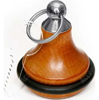 Klíčenka dřevěná s gumou (světle hnědá) - světle hnědá - stříbrný úchyt