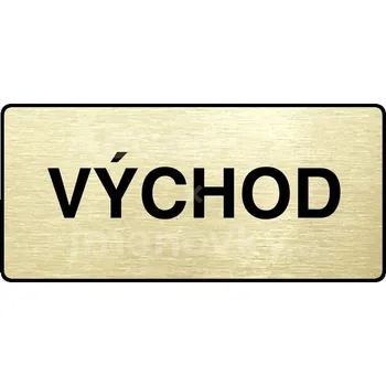 Informační tabulka Zlatý piktogram "VÝCHOD" s černým&nbsp;textem a rámečkem&nbsp;-