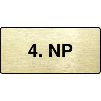 Značení Zlatý piktogram "4. NP" s černým&nbsp;textem a rámečkem&nbsp;-