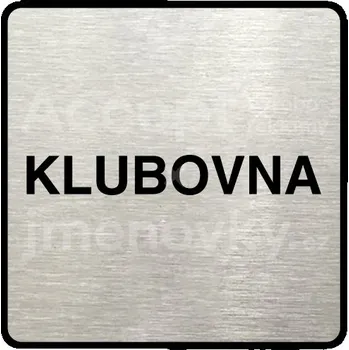 Informační tabulka Stříbrný piktogram "klubovna" s černým&nbsp;textem a rámečkem&nbsp;-