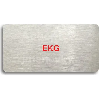 Značení Stříbrný piktogram "EKG" s červeným textem bez rámečku -