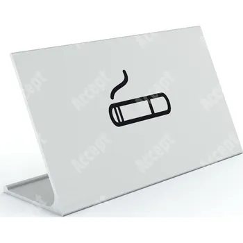 Jmenovka na stůl Informační stojánek D-62 "KOUŘENÍ POVOLENO" - stříbrná