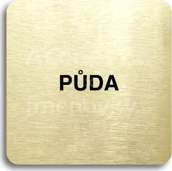 Informační tabulka Zlatý piktogram "půda II" s černým&nbsp;textem bez rámečku&nbsp;-