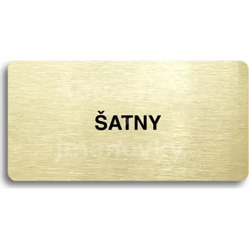 Informační tabulka Zlatý piktogram "ŠATNY" s černým&nbsp;textem bez rámečku&nbsp;-