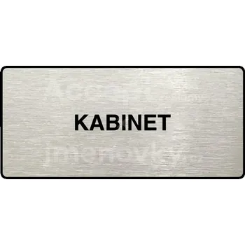 Informační tabulka Stříbrný piktogram "KABINET" s černým&nbsp;textem a rámečkem&nbsp;-