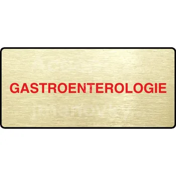 Značení Zlatý&nbsp;piktogram "GASTROENTEROLOGIE" s červeným textem a rámečkem&nbsp;-