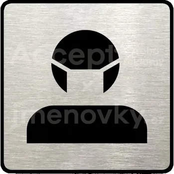 Informační tabulka Stříbrný piktogram "karanténa" s černým textem a rámečkem -