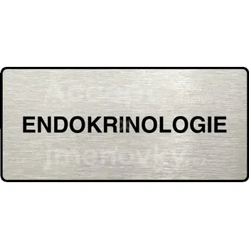 Informační tabulka Stříbrný piktogram "ENDOKRINOLOGIE" s černým&nbsp;textem a rámečkem&nbsp;-