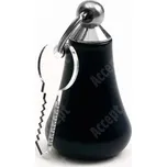 Klíčenka dřevěná bez gumy (černá) - černá - stříbrný úchyt