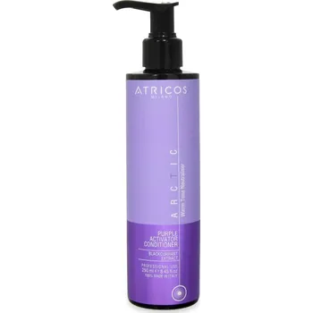 Vlasová regenerace Atricos Arctic Purple Activator Conditioner - Fialový kondicionér na neutralizaci teplých tónů 250 ml
