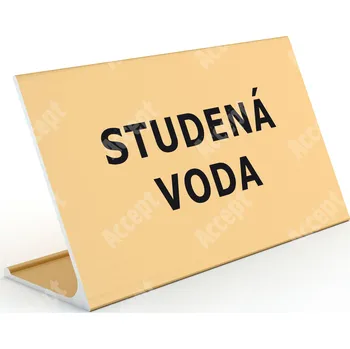 Jmenovka na stůl Informační stojánek D-62 "STUDENÁ VODA" - zlatá