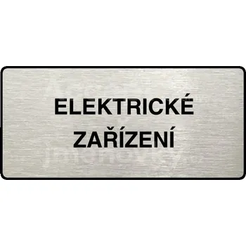 Informační tabulka Stříbrný piktogram "ELEKTRICKÉ ZAŘÍZENÍ" s černým&nbsp;textem a rámečkem&nbsp;-