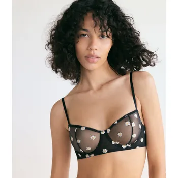 Podprsenka Reserved - Podprsenka ze síťoviny s výšivkou - černý - 210EZ-99X - 210EZ-99X-70C