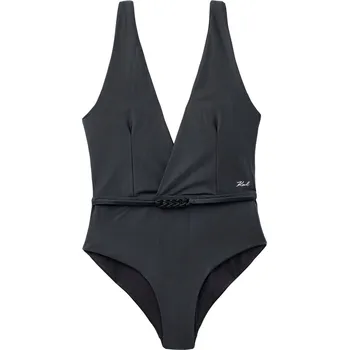 Dámské plavky Dámské Jednodílné plavky KARL LAGERFELD KARL DNA DEEP V SWIMSUIT 230W2207-999 – Černá M
