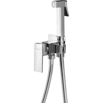 Vodovodní baterie Podomítková bidetová baterie se Stop sprškou, hadice 1,2m, hranatá, chrom