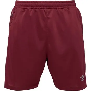 Pánské kraťasy Pánské sportovní trenýrky Umbro TRAINING KNIT SHORT XXL Vínová, Bílá