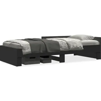 Postel Jednolůžková postel imitace dřeva 75x190 cm černá