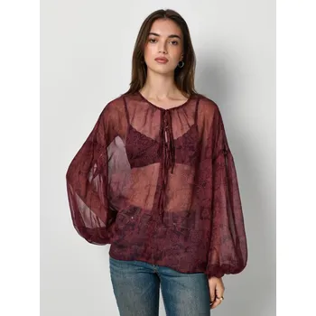 Dámská móda Halenka s&nbsp;dlouhými rukávy - XL - House - mahagon - 139HE-93P