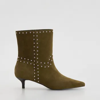 Dámský kabát Reserved - LADIES` ANKLE BOOTS - hnědozelená - 332FF-78X - 332FF-78X-35