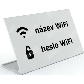 Jmenovka na stůl Informační stojánek D-62 "WIFI" - stříbrná