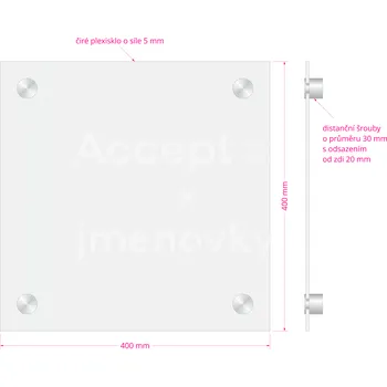 Informační tabulka Hlavní orientační tabule Clear CL4 (400 x 400 mm) - rozměr 400 x 400 mm