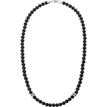Manoki Pánský korálkový náhrdelník Eliseo - přírodní onyx X-WA705B/60 Černá 60 cm