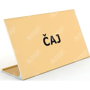 Jmenovka na stůl Informační stojánek D-62 "ČAJ" - zlatá