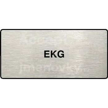 Informační tabulka Stříbrný piktogram "EKG" s černým&nbsp;textem a rámečkem&nbsp;-