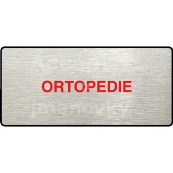 Značení Stříbrný&nbsp;piktogram "ORTOPEDIE" s červeným textem a rámečkem&nbsp;-