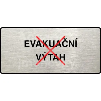Značení Stříbrný&nbsp;piktogram "TOTO NENÍ EVAKUAČNÍ VÝTAH" s červeným textem a rámečkem&nbsp;-