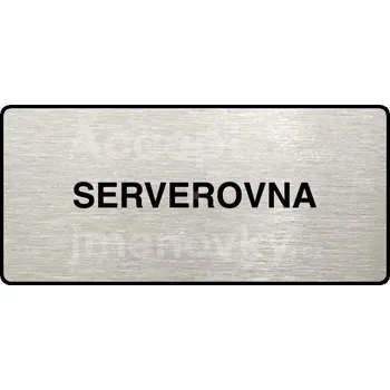 Informační tabulka Stříbrný piktogram "SERVEROVNA" s černým&nbsp;textem a rámečkem&nbsp;-