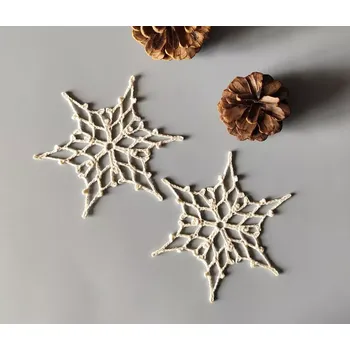 Vánoční ozdoba Háčkované ozdoby - vločky 12 cm