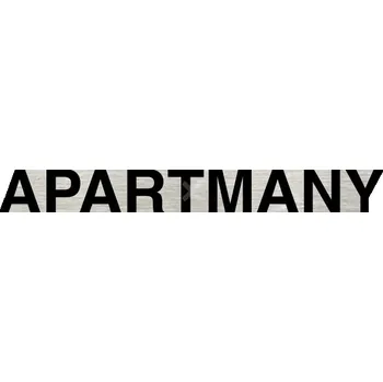 Značení Stříbrný piktogram "APARTMÁNY" s černým&nbsp;textem bez rámečku -
