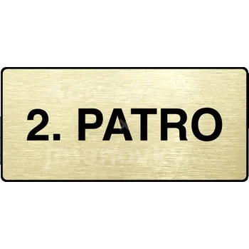 Značení Zlatý piktogram "2. PATRO" s černým&nbsp;textem a rámečkem&nbsp;-