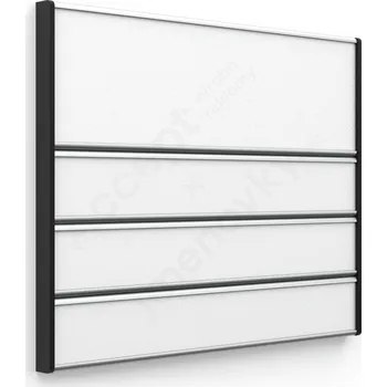 Informační tabulka Stříbrná&nbsp;dveřní tabulka&nbsp;ACS&nbsp;o velikosti&nbsp;187 x 156 mm&nbsp;s&nbsp;zásuvným systémem