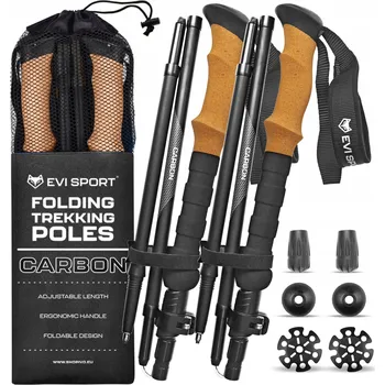 Trekingová hůl EVI Fold PRO+ Carbon Core 110-130 cm černá