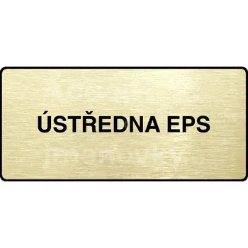 Informační tabulka Zlatý piktogram "ÚSTŘEDNA EPS" s černým&nbsp;textem a rámečkem&nbsp;-